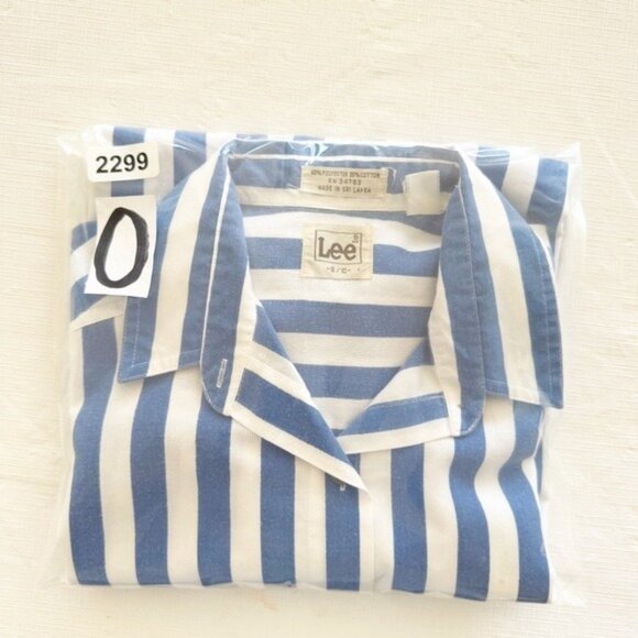 Lee Blue & White Striped Resort Shirt Relaxed boxy fit 1size 0 - Picture 9 of 10